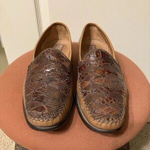 MEZLAN Crocodile / Lizard Loafers BROWN Ezio - Sz 8.5 M Made in Spain